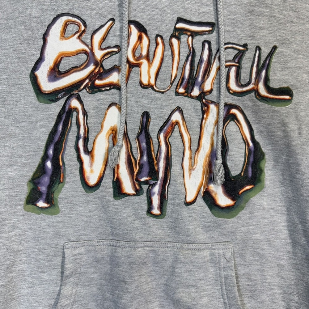 Rod Wave Mens Hoodie Sweatshirt Medium Grey Beautiful Mind Butterfly Graphic - Picture 4 of 11